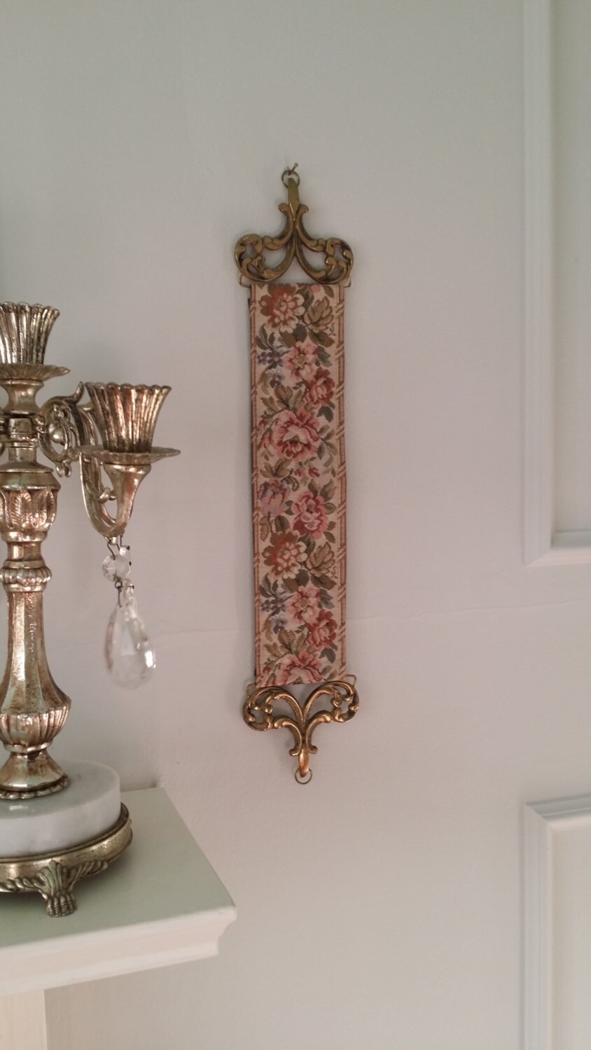 Vintage Tapestry Bell Pull With Brass by on Etsy