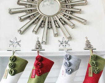 Personalized Christmas Stockings, Unique Christmas Gifts, Family stockings, Gifts for her, Elegant, Handmade, Classic, Beautiful!