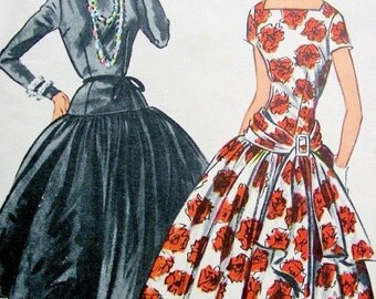 50s McCalls 3100 Grace Kelly Dress Pattern Dress Worn For First Meeting with Prince Rainier Bust 32 Vintage Sewing Pattern RARE