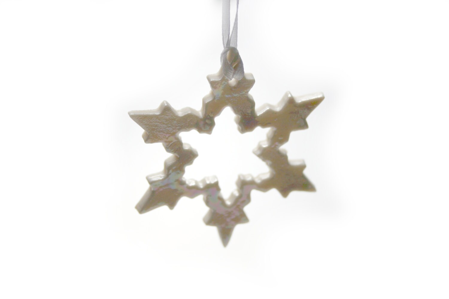 Christmas Tree Decoration - Pearl Snowflake - Xmas Ornament Great for the Home - Giftable - Christmas Weddings decorations