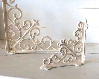 Shabby Chic, Iron Brackets, Iron Shelf Brackets, Shelf, Shelf Decor, Gray, Metal Brackets, Cottage Chic Decor, Elegant, Iron Shelf Bracket