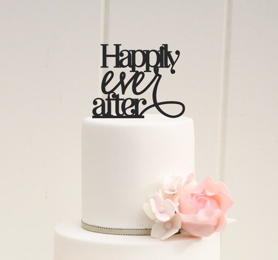 Custom Wedding Cake Topper Happily Ever After by ThePinkOwlDesigns