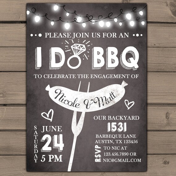 I do BBQ Engagement Party Invitation Rehearsal Dinner