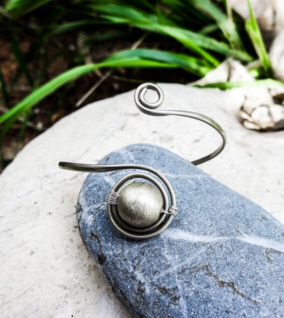 Lower arm cuff bracelet metal cuff silver Bangle