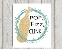 Popular items for pop fizz clink print on Etsy