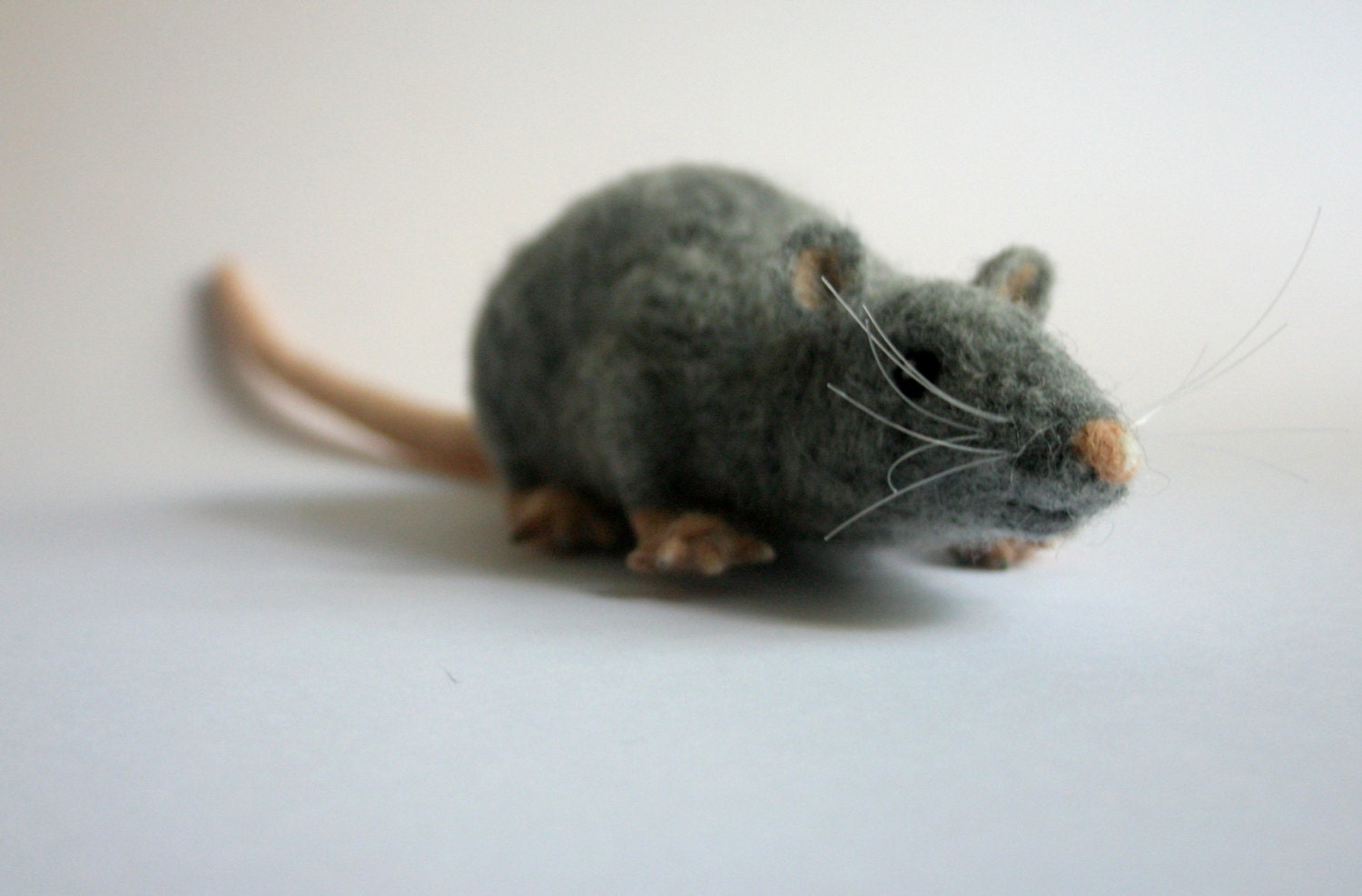 Needle felted rat figure Felted mouse portrait sculpture