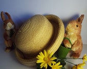 Womens Designer Straw Hat/ Vintage Liz Claiborne/ Spring Trends/ Rolled Brim/ Great Condition