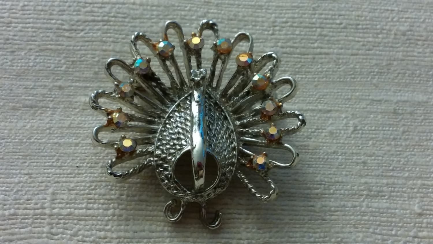 Vintage Peacock Brooch 3