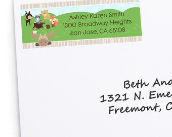Woodland Address Labels - Personalized Woodland Creatures Return Address Sticker - Woodland Animals Address Labels - Forest Friends - 30 Ct.