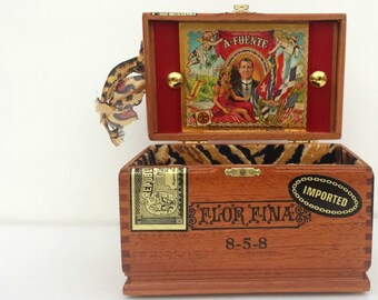 Sac à Main Unique En Boîte à Cigares En Bois GLORIA MUNDI - Vintage - Fait Main Aux USA - Multicolore