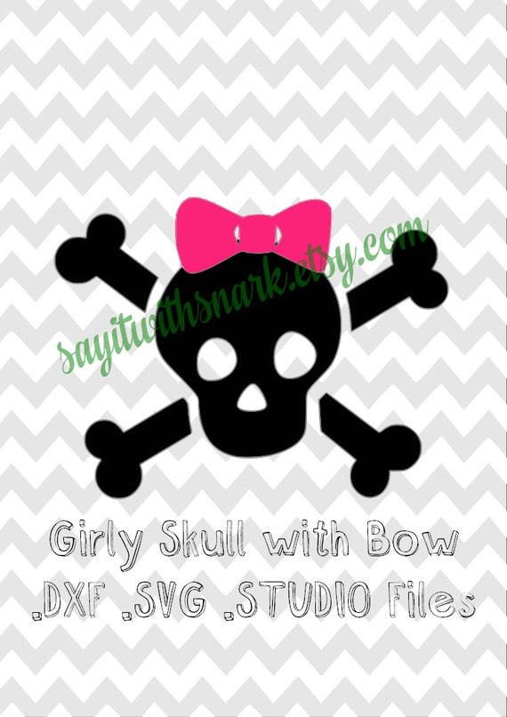 Download Items similar to Girly Skull With Bow Instant Digital Download - Scrapbooking Card Making Vinyl ...