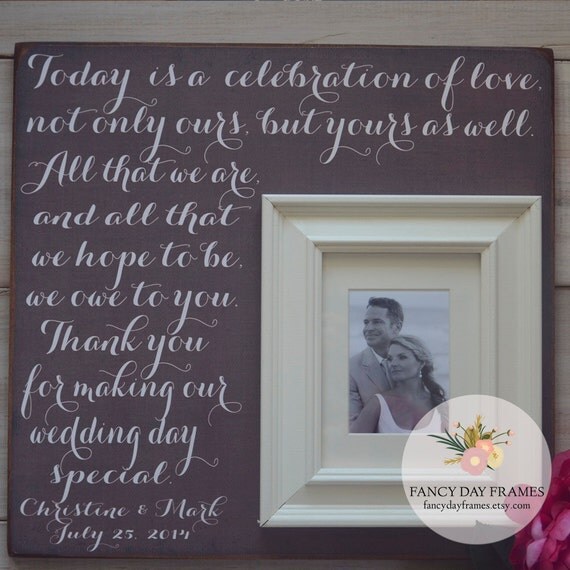 THANK YOU Wedding Frame, Today Is A Celebration Of Love, Parents Gift ...