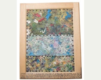 Howard Finster wipe rag art in original frame 1989 Jan 20