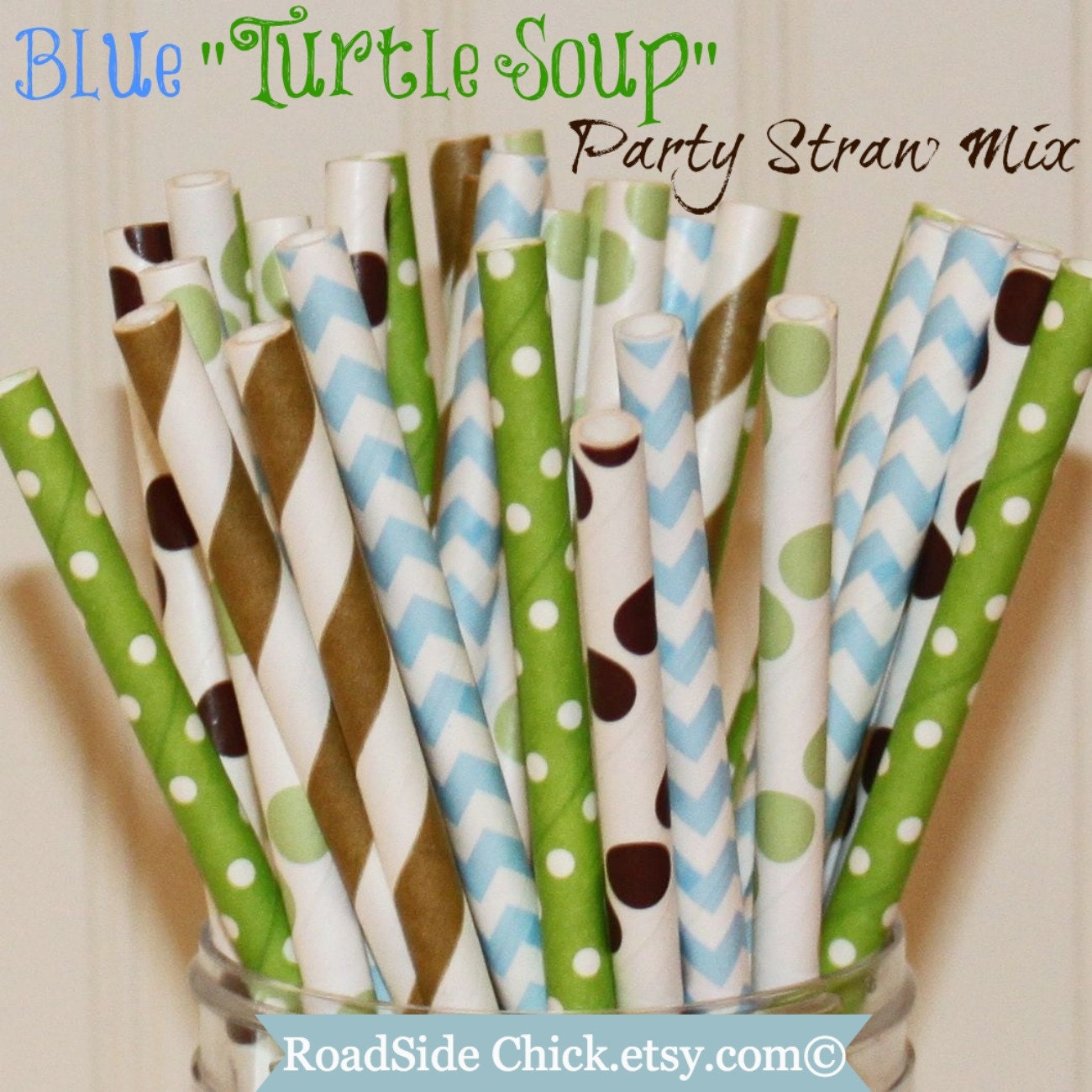 Paper Straws 25 Turtle Soup Paper Party Straws Blue Paper