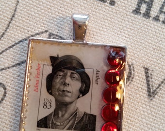 Sale! Postage Stamp Pendant, Authentic Stamp Pendant