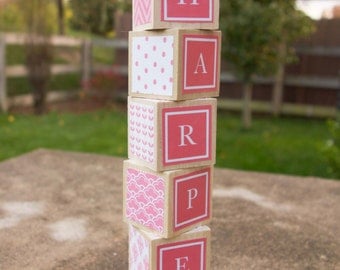 shower blocks baby giant Pink a Pre Its Blocks Baby Custom Girl Shower Personalized Baby tty