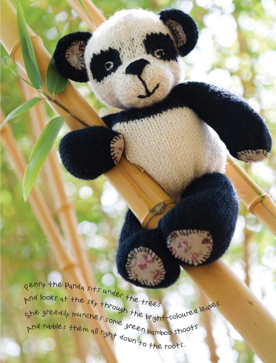 free panda toy knitting pattern