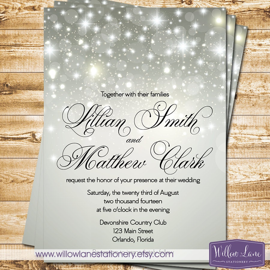 Bokeh Wedding Invitation 5