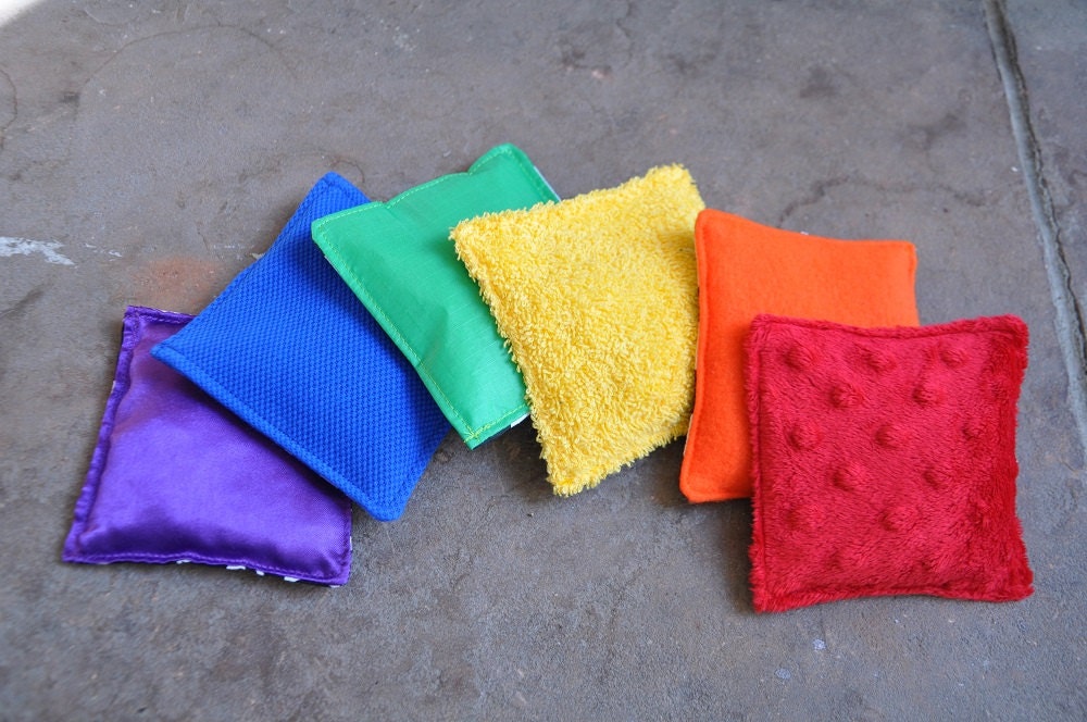 Sensory Rainbow Bean Bags Set of 6 A Montessori Inspired