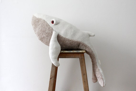 an Albino Whale O Big Handmade Plush Toy O whale by BigStuffed