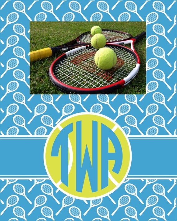 Tennis Frame. Monogrammed Tennis Team or Coach's gift.