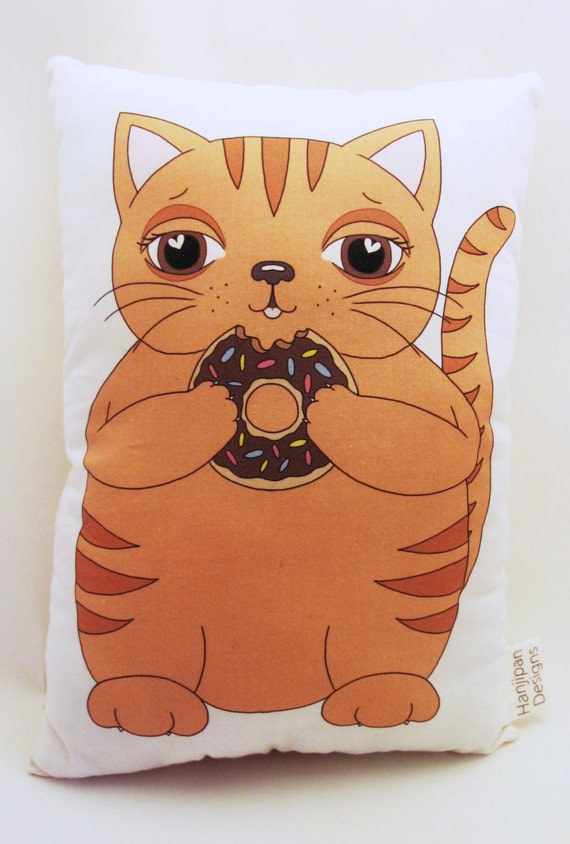 ginger cat pillow