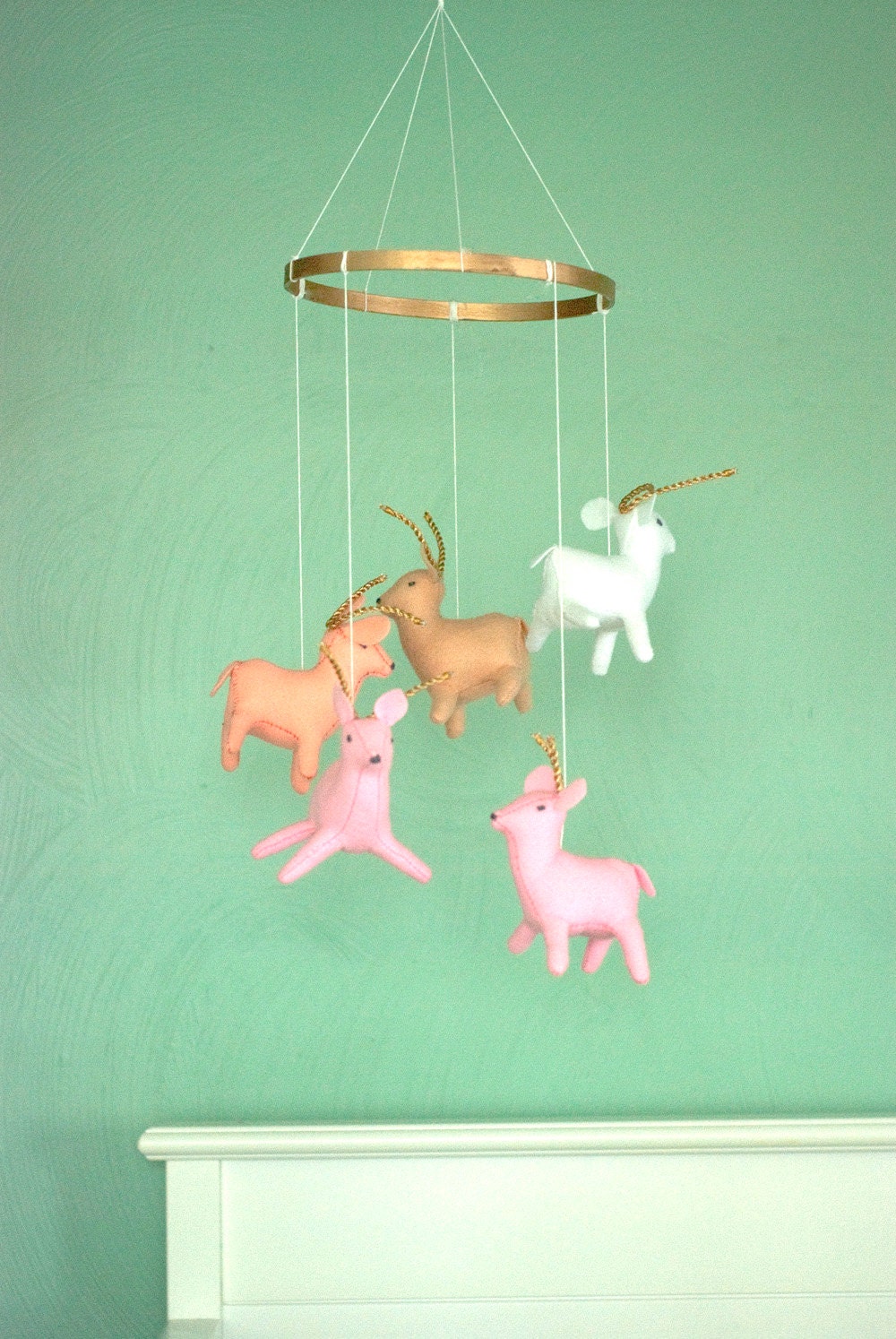 Baby deer mobile baby crib mobile woodland mobile by NicoAndMaddie