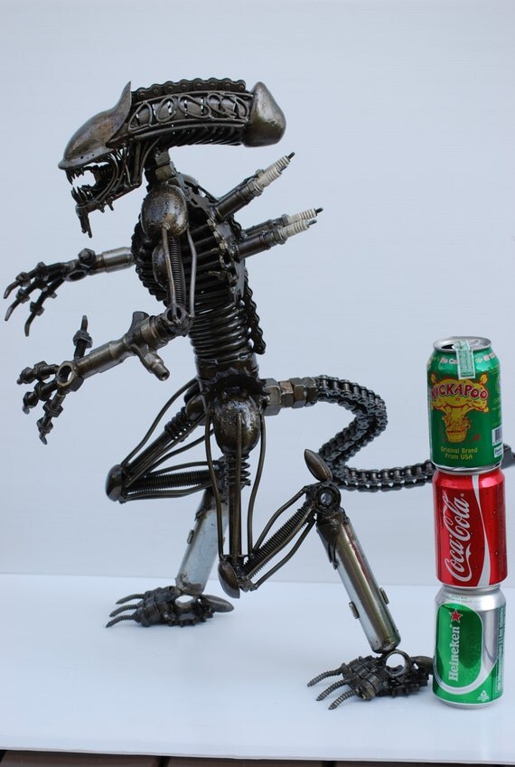 scrap metal alien figure