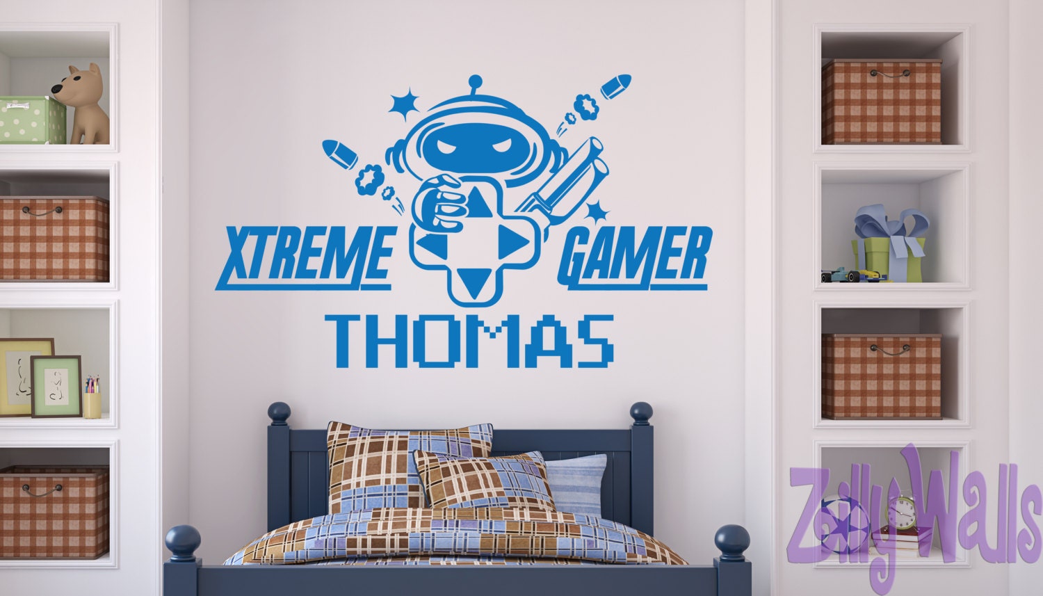 Xtreme Gamer Custom Name Vinyl Wall Decal Video Game