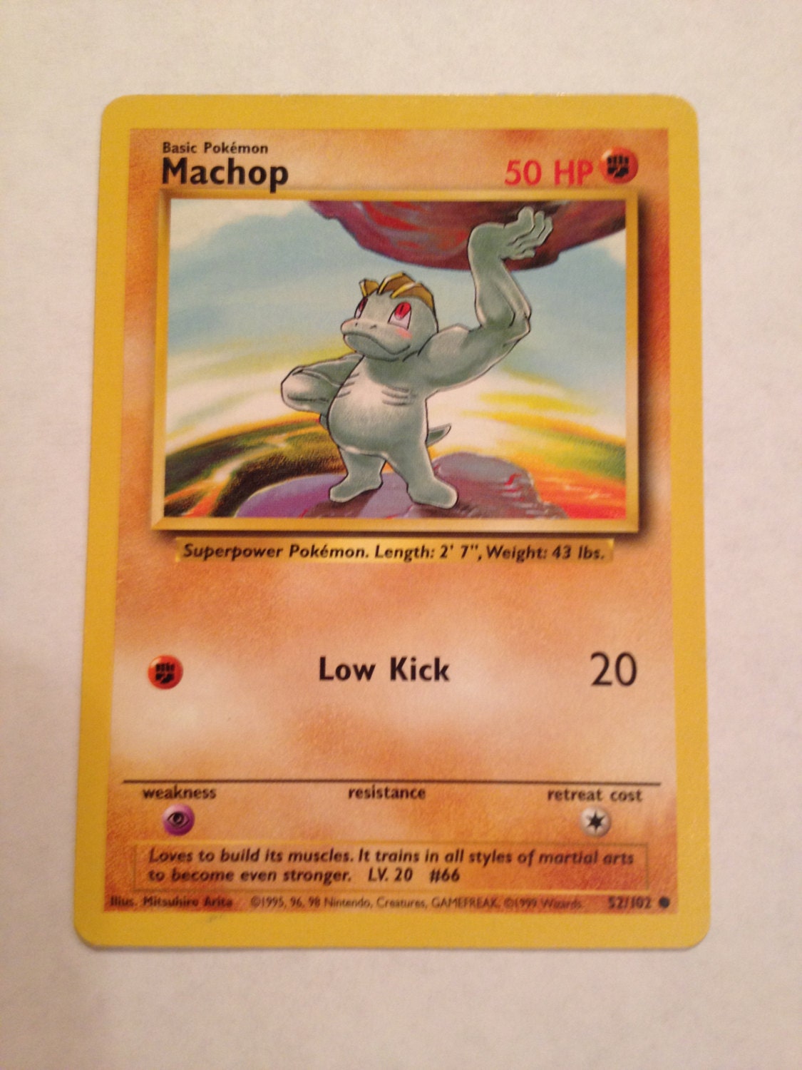 Original Machop Pokemon Card for Crafting or by