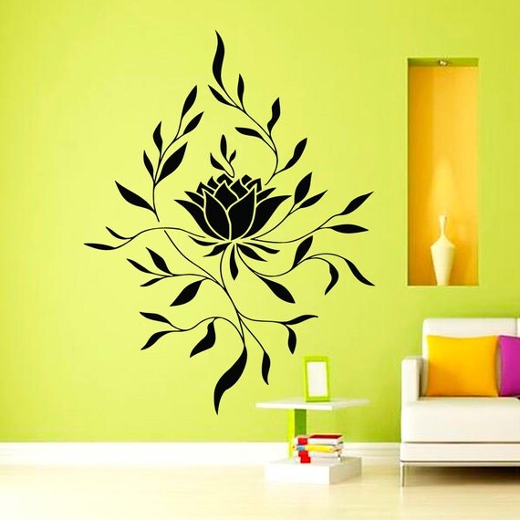 Wall Vinyl Decals Lotus Flower Decal Sticker Home Interior Decor Art
