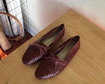 vintage women's Brazilian woven leather flat 8
