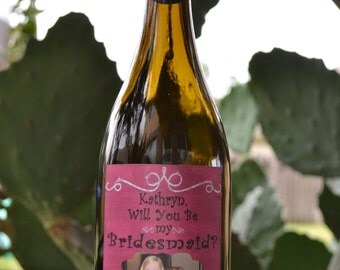 Will You Be My Bridesmaid Wine Label, Wedding Wine Label, Custom Wine Label, Wine Label for Bridesmaids