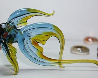 Glass Fish Hand-Blown Collectible Figurine , Art Glass, Blown Glass, Fish Sculpture Made Of Glass, Glass Art