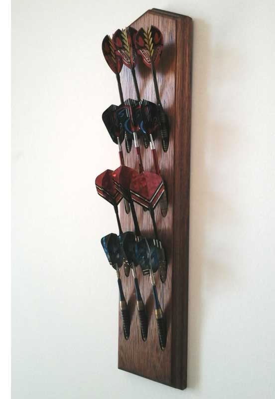 Handcrafted Mahogany Wood Dart Holder Wall Mount Dart Display