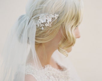 Juliet Wedding Veil, Boho Wedding Veil, Boho Bridal Veil, Lace Juliet Veil, Juliet Bridal Veil, 1920s Veil, Simple Wedding Veil, Ivory 1513