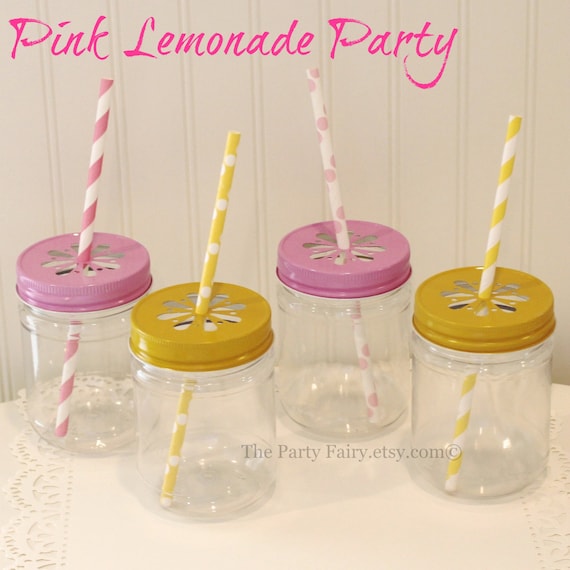 Mason Jar 10 Lemonade Stand Plastic Mason Jars & by ThePartyFairy