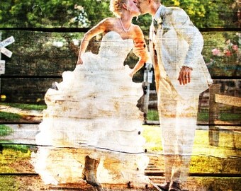 5th Anniversary, 5 year Anniversary, 5th Anniversary Gift Wedding Picture Gift Wood Print, Home Decor, Gift From Wife 16x20