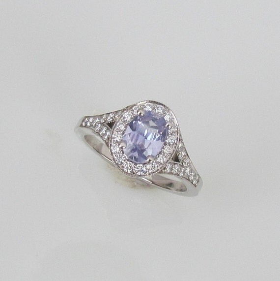 Lavender Sapphire Gemstone Engagement Ring 14k by PristineJewelry