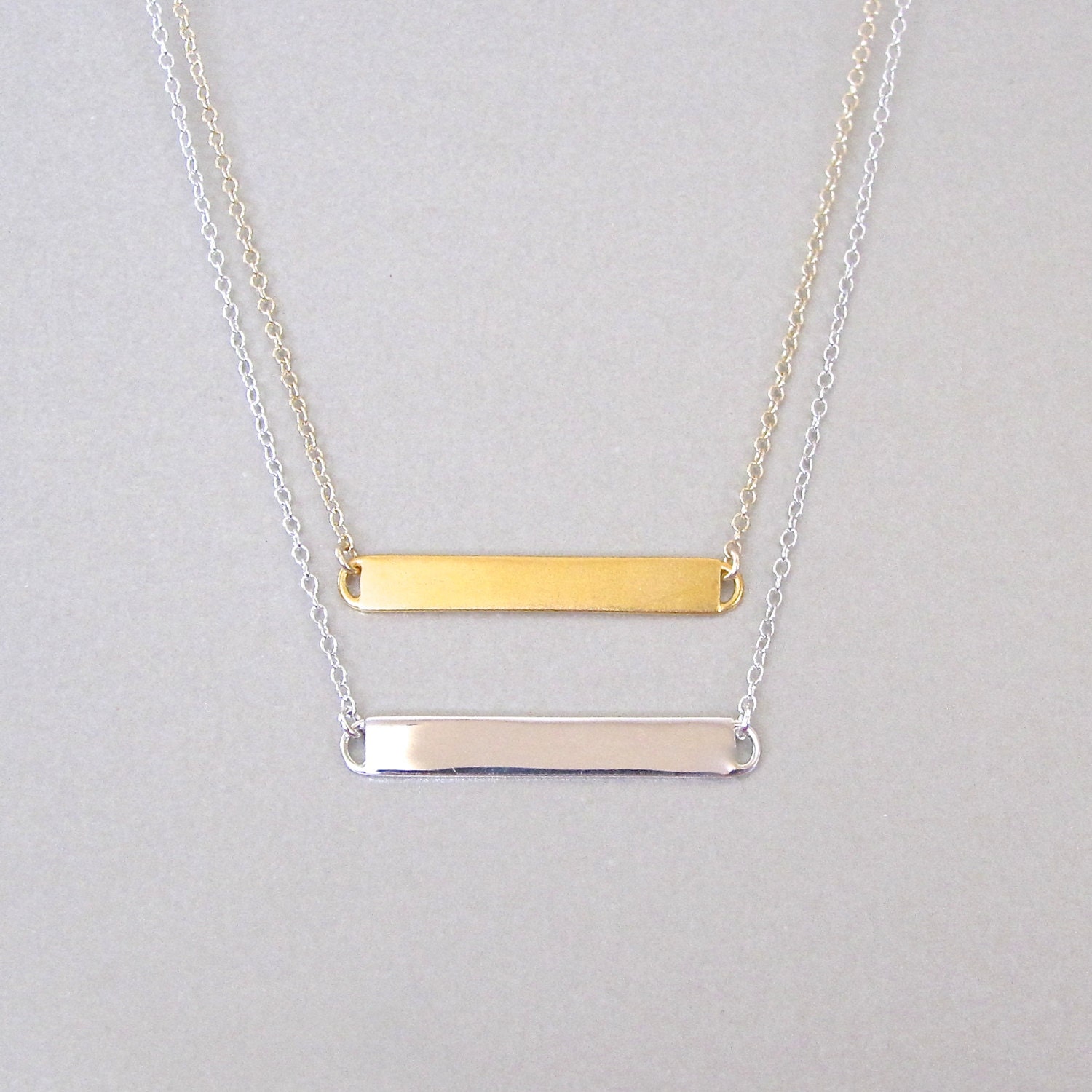 Bar Necklace Gold Bar Necklace Silver by