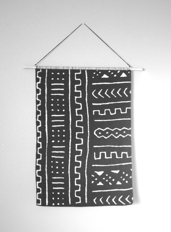 Large Mud Cloth Wall Hanging . Geometric Woven by GeometricInk