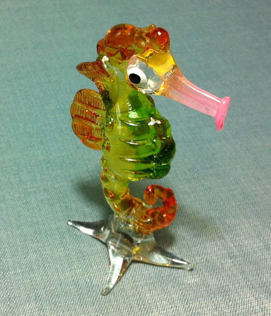 blown glass seahorse