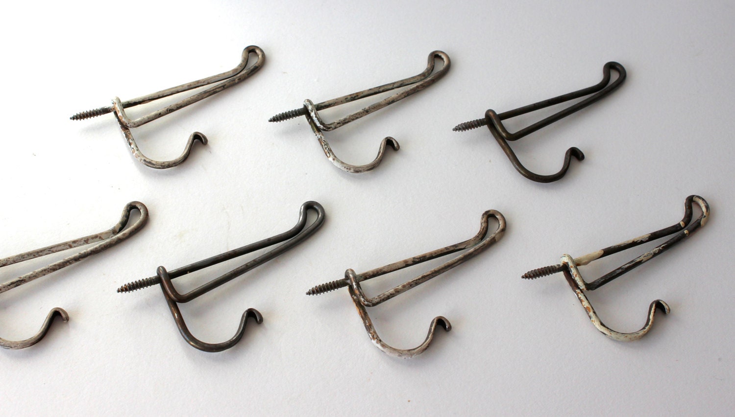 Vintage Screw In Wire Hooks Antique Coat Hook by BlackRhinoVintage