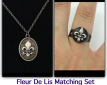 ... new orleans NOLA jewelry  black ring  saints jewelry  jewelry set