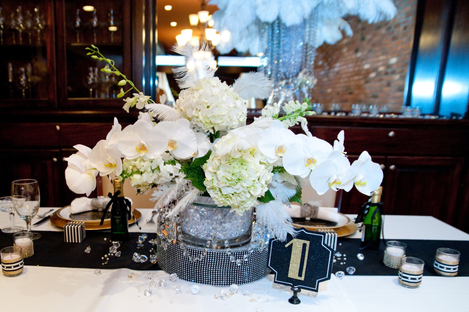 Round Mirrored & Bling Centerpiece/Cake Riser for a by babyboutins