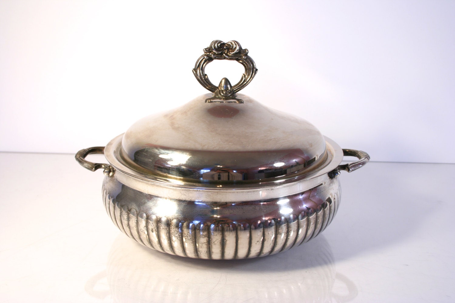 Silverplate Silver-Plate Covered Casserole Serving by Revendeur