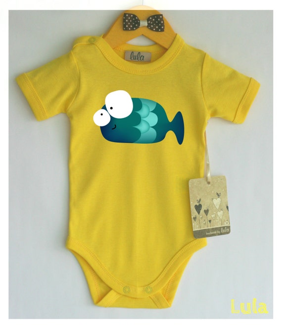 Cute Baby Clothes Fish Print Funny Bright Color Cute Baby Clothes Fish Print Funny Bright Color