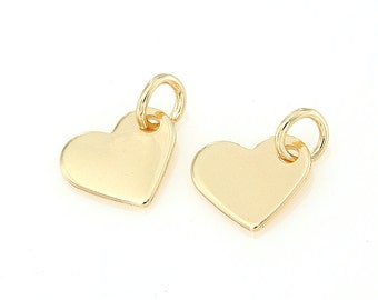 Custom Logo Etched Metal Jewelry Tag Heart Shape Tags Brass