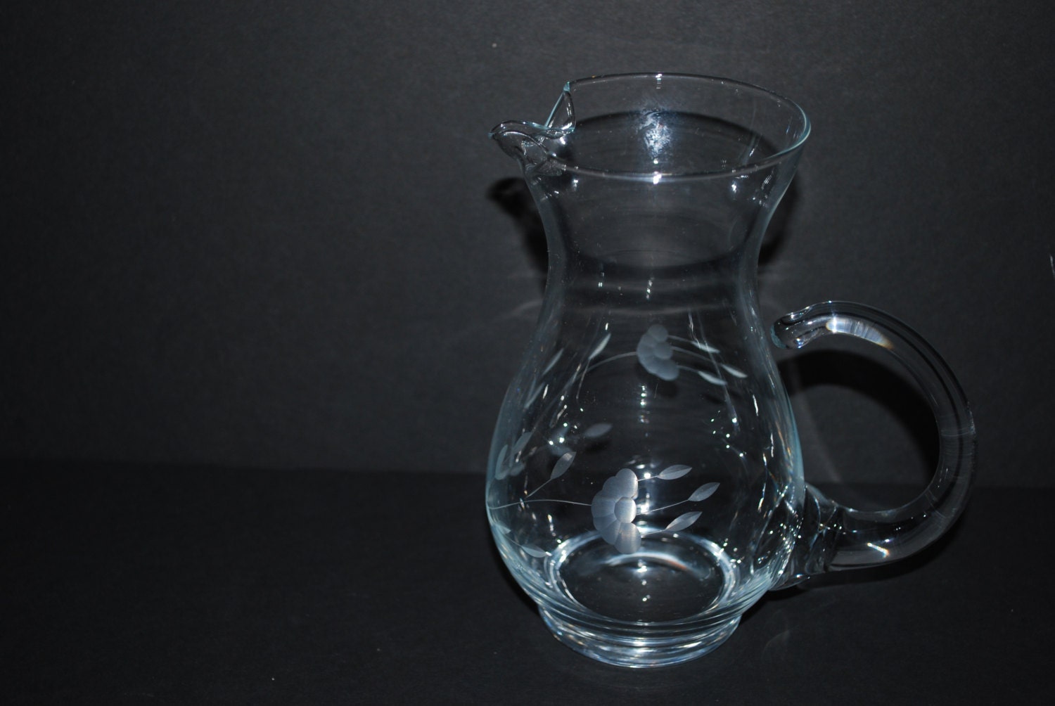 Vintage Princess House Pitcher Etched Glass Pitcher With