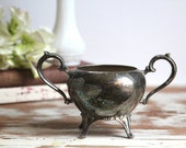 REDUCED! Vintage Metal Footed Vase with Patina, Vintage Home Decor, Vintage Garden Decor, Vintage Dinner Party Decor, Mini Collectible Vase